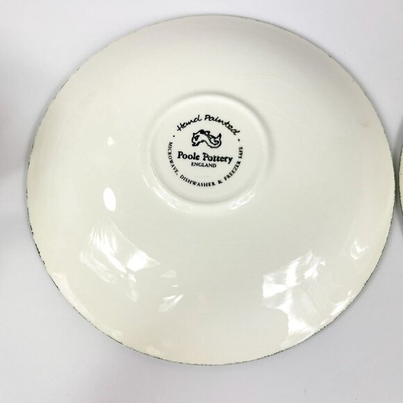 Poole Pottery Green Leaf Breakfast Cup and Saucer 2 sets - Picture 4 of 13